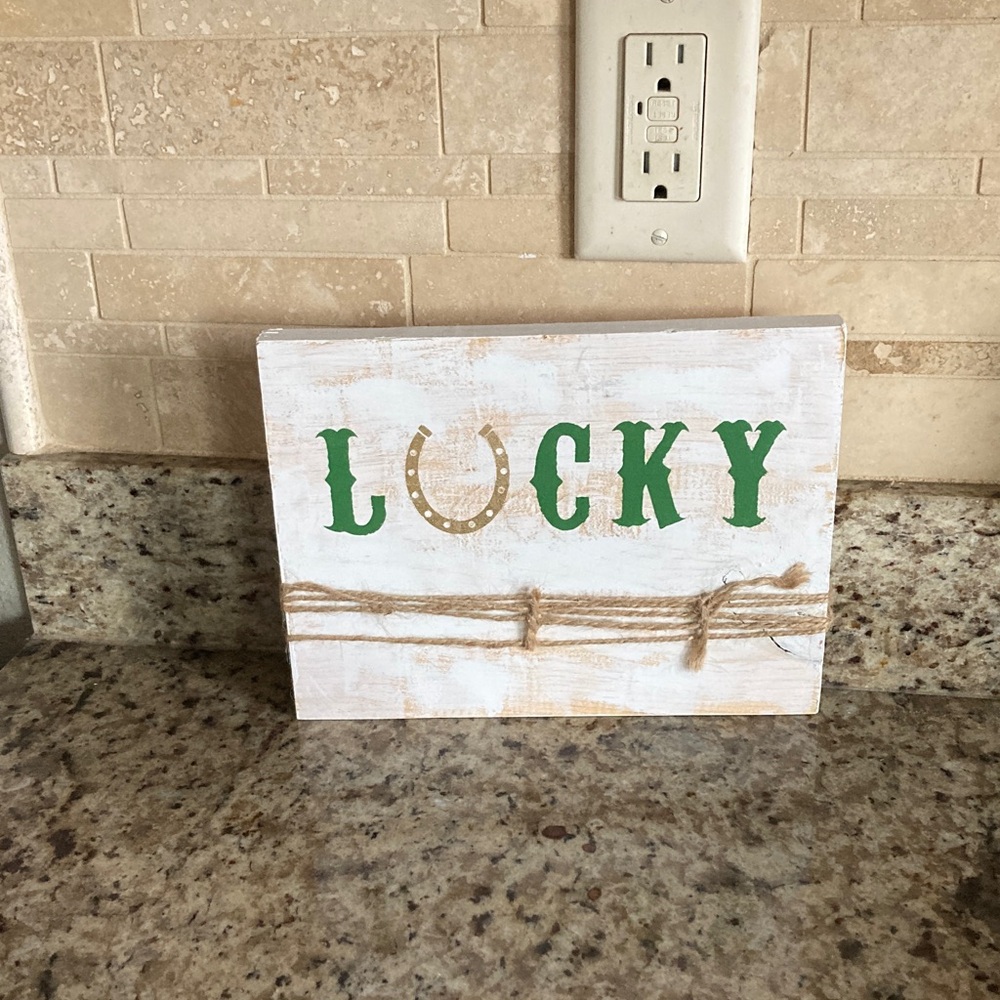 Farmhouse style lucky, sign, St. Patrick’s Day, decor, Irish gifts